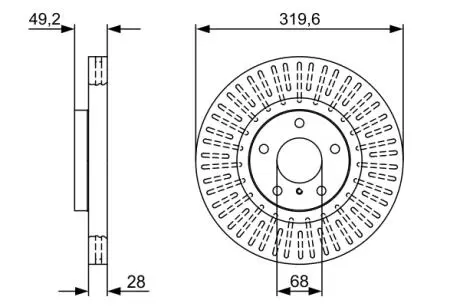 0986479V60 Гальмівний диск INFINITI/NISSAN FX35/FX/Maxima \'\'F \'\'3,5-4,5 \'\'02-08 BOSCH підбір по vin на Brocar