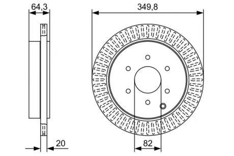 0986479W46 Гальмівний диск NISSAN/INFINITI Patrol/QX56/QX80 \'\'R \'\'5,6 \'\'10>> BOSCH підбір по vin на Brocar