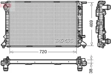DRM02023 Радіатор AUDI/PORSCHE A4/A5/Q5/Macan \'\'2,7-3,0TDI/3,0-3,2TFSI "07-17 DENSO підбір по vin на Brocar