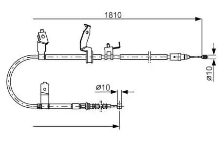 1987482052 Тормозной трос (ручник) 1810mm MAZDA 5 RH 1,8-2,005-10 BOSCH подбор по vin на Brocar