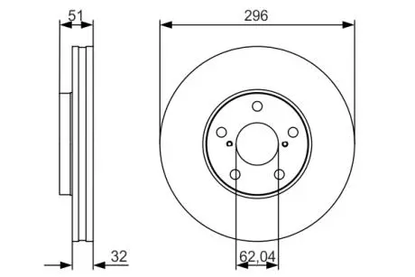 0986479R20 Тормозной диск LEXUS GS300/GS430/SC430 F'3,0-4,397-10 BOSCH подбор по vin на Brocar