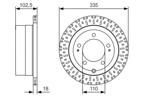 0986479U32 Гальмівний диск TOYOTA Land Cruiser J6/J7/J10 \'\'R \'\'98-07 PR2 BOSCH підбір по vin на Brocar
