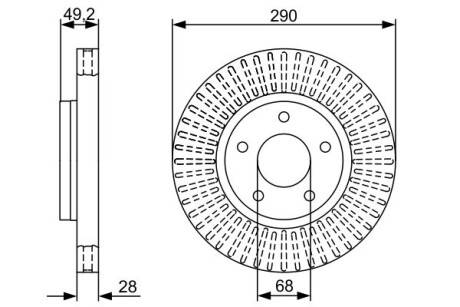 0986479V48 Тормозной диск NISSAN Quest/Pathfinder F'3,5'03>> BOSCH подбор по vin на Brocar