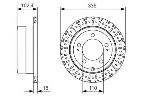 0986479A61 Гальмівний диск TOYOTA Land Cruiser J6/J7/J10 \'\'R \'\'98-07 BOSCH підбір по vin на Brocar