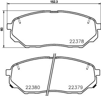 NP6098 Гальмівні колодки HYUNDAI/KIA Santa Fe/Sorento "F "15>> NISSHINBO підбір по vin на Brocar