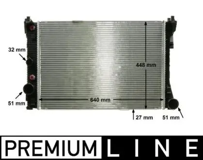 CR988000P Радиатора 642 mm Mercedes C-class W204, E-class W212 MAHLE / KNECHT підбір по vin на Brocar