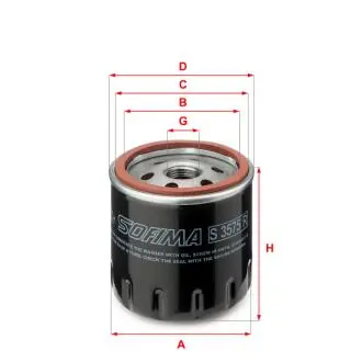 S3575R Фільтр масляний SEAT/SKODA/VW "1,0-1,4 "14>> SOFIMA підбір по vin на Brocar