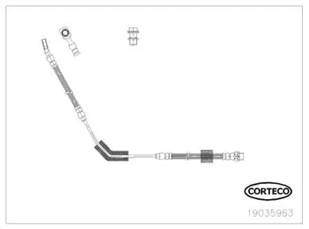 19035963 Шланг гальмівний Range Rover III &quot;RR &quot;05-12 CORTECO підбір по vin на Brocar