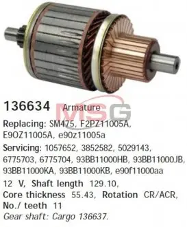 136634 Якорь FORD Ecotec \'\'>>00 - не поставляется CARGO подбор по vin на Brocar
