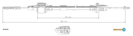 330151 A_Трос зчеплення OPEL Corsa 1.498- ADRIAUTO подбор по vin на Brocar