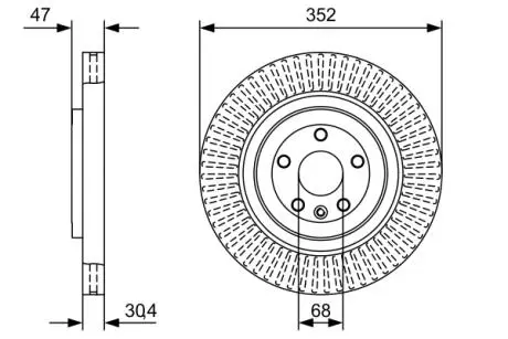 0986479W53 Диск гальмівний BOSCH підбір по vin на Brocar