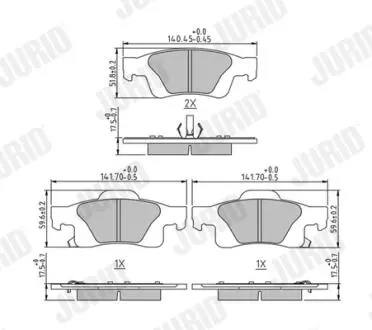 573860J Колодки гальмівні (задні) Jeep Grand Cherokee 3.0 CRD/3.6-5.7 10- JURID підбір по vin на Brocar