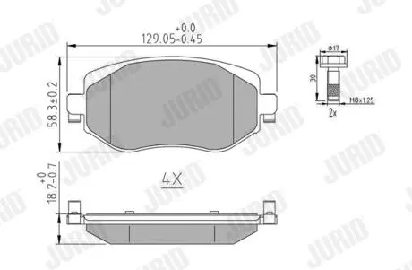 573842J Колодки тормозные (передние) Renault Megane IV 15- JURID подбор по vin на Brocar