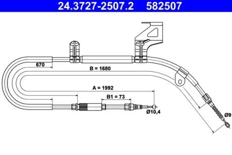 24372725072 Трос, стояночная тормозная система ATE подбор по vin на Brocar