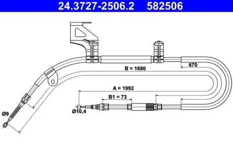 24372725062 Трос, стояночная тормозная система ATE подбор по vin на Brocar