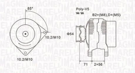 063731833010 Генератор MAGNETI MARELLI підбір по vin на Brocar