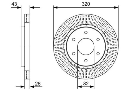 0986479W45 Тормозной диск NISSAN/INFINITI Armada/Titan/QX56 F'4,5-5,603>> BOSCH подбор по vin на Brocar