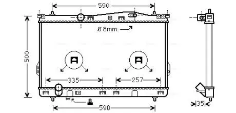 HY2077 Радіатор охолодження HYUNDAI TRAJET (FO) (99-) 2.0-2.7 (Ava) AVA COOLING підбір по vin на Brocar
