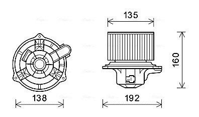 HY8553 Вентилятор обігрівача HYUNDAI i30 (FD) (07-) (вир-во AVA) AVA COOLING підбір по vin на Brocar