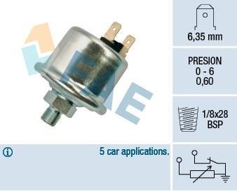 14940 Датчик, давление масла FAE підбір по vin на Brocar