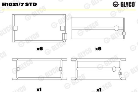 H10217STD Підшипник ковзання GLYCO підбір по vin на Brocar