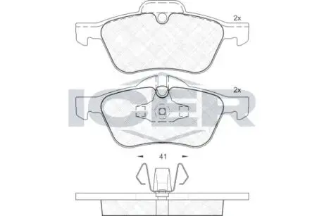 181434 Колодки гальмівні (передні) Mini Cooper/One 01-08 ICER підбір по vin на Brocar