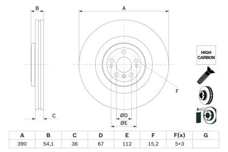 0986479E96 Гальмівний диск BOSCH підбір по vin на Brocar