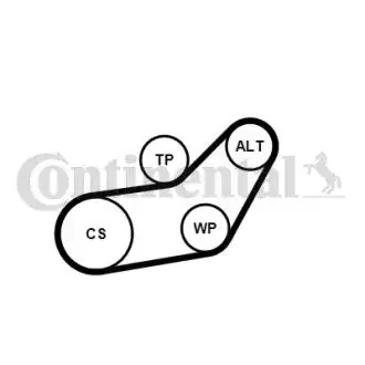 6PK1045WP1 Комплект (ремінь+ролики+помпа) CONTITECH підбір по vin на Brocar