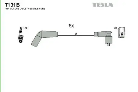 T131B Комплект кабелів запалювання TESLA підбір по vin на Brocar