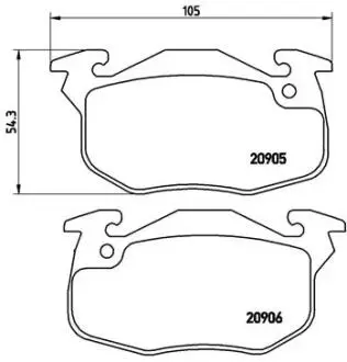 P61097 Гальмівні колодки дискові BREMBO підбір по vin на Brocar