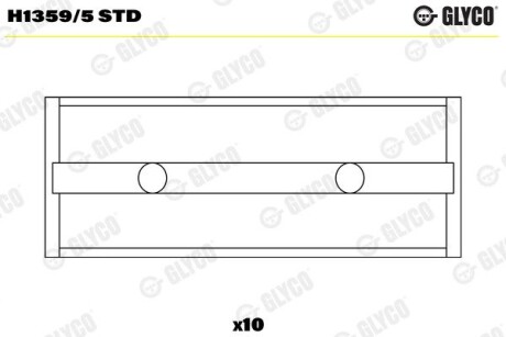 H13595STD Подшипник коленвала GLYCO подбор по vin на Brocar