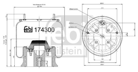 174300 Подушка амортизуюча FEBI BILSTEIN підбір по vin на Brocar