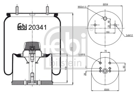 20341 Подушка амортизуюча FEBI BILSTEIN подбор по vin на Brocar