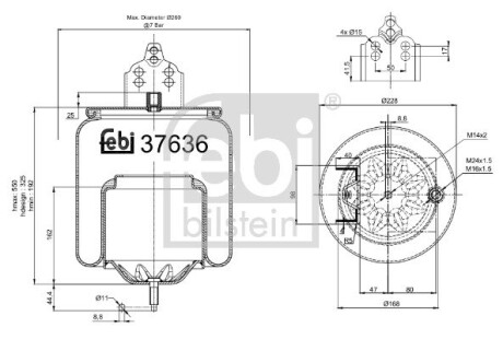 37636 Подушка амортизуюча FEBI BILSTEIN подбор по vin на Brocar