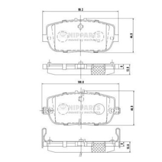 N3613021 Гальмівні колодки NIPPARTS підбір по vin на Brocar