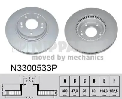 N3300533P Гальмівний диск NIPPARTS підбір по vin на Brocar