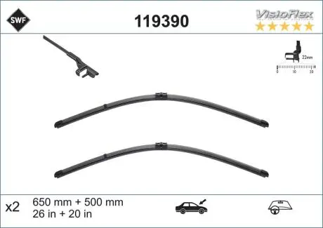 119390 Стеклоочиститель SWF підбір по vin на Brocar