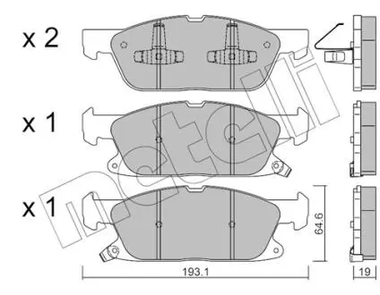 2211170 Колодки гальмівні (передні) Ford Galaxy III/S-Max 15- METELLI підбір по vin на Brocar