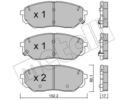 2210960 Колодки тормозные (передние) Hyundai Santa Fe IV/Kia Sorento 2.0-3.3 15- METELLI підбір по vin на Brocar