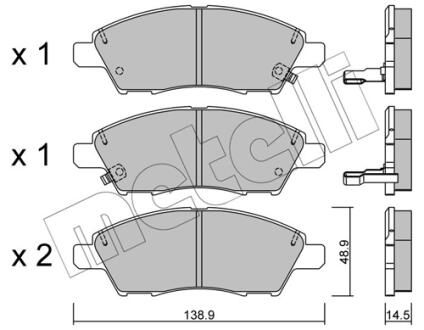 2210790 Колодки гальмівні (передні) Nissan Note 1.2/1.5 dCi/1.6/1.8 07- METELLI підбір по vin на Brocar