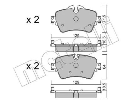 2210130 Колодки гальмівні (передні) BMW 2 (F45/F46)/Mini Cooper/Clubman 14- METELLI підбір по vin на Brocar