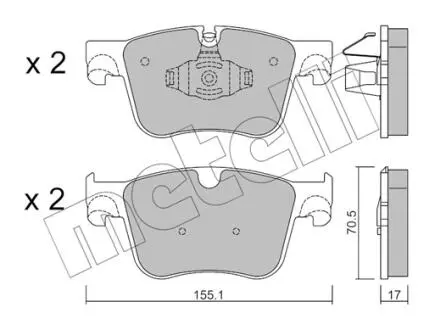 2209851 Колодки тормозные (передние) Citroen Berlingo/Opel Combo 18-/Peugeot 3008/508 16- METELLI подбор по vin на Brocar