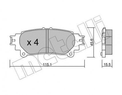 2209390 Колодки гальмівні (задні) Lexus RX 08-15 METELLI підбір по vin на Brocar