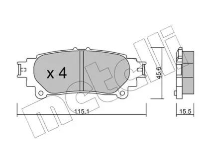 2209390 Колодки тормозные (задние) Lexus RX 08-15 METELLI подбор по vin на Brocar