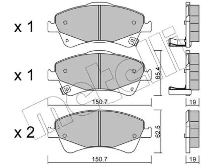 2208780 Колодки тормозные (передние) Toyota Avensis/Verso 08-18/Auris 06-15 METELLI подбор по vin на Brocar