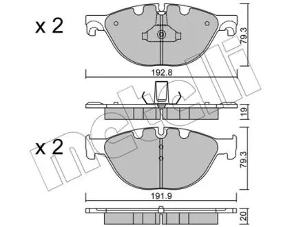 2208300 Колодки тормозные (передние) BMW 5 (F07/F10/F11) 09-17/6 (F06/F13) 11-18/7 (F01/F02/F03/F04) 08-15 METELLI подбор по vin на Brocar