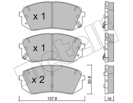 2207831 Колодки гальмівні (передні) Hyundai i30/Kona/Kia Pro Ceed/Soul 14- METELLI підбір по vin на Brocar