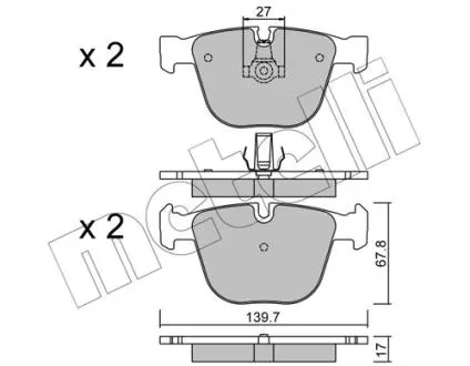 2207739 Колодки тормозные (задние) BMW X5 (E70/F15)/ X6 (E71/F16) 06- METELLI подбор по vin на Brocar