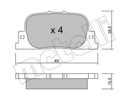 2207520 Колодки гальмівні (задні) VW Touareg 02-10 METELLI підбір по vin на Brocar