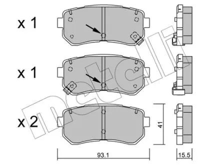 2207251 Колодки гальмівні (задні) Hyundai Kona/Kia Picanto 11- METELLI підбір по vin на Brocar